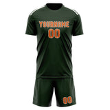 Custom Dark Green Orange Soccer Jersey