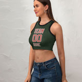 Custom Dark Green Copper Rose Sleeveless Tank Top