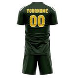 Custom Dark Green Gold Soccer Jersey