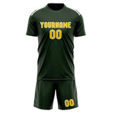 Custom Dark Green Gold Soccer Jersey