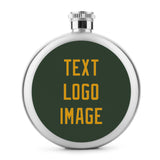 Custom Dark Green Yellow Hip Flask