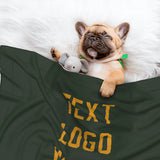 Custom Dark Green Yellow Pet Blanket