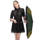 Custom Dark Green Yellow Automatic Umbrella
