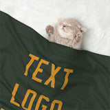 Custom Dark Green Yellow Pet Blanket