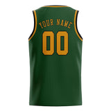 Custom Dark Green & Yellow Colors Design Sports Basketball Jersey