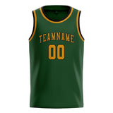 Custom Dark Green & Yellow Colors Design Sports Basketball Jersey