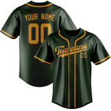 Custom Dark Green & Yellow Colors Design Sports Baseball Jersey