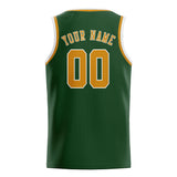 Custom Dark Green & Yellow Colors Design Sports Basketball Jersey