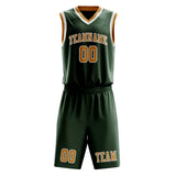 Custom Dark Green Yellow Basketball Set
