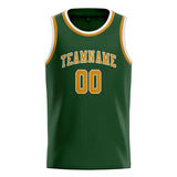 Custom Dark Green & Yellow Colors Design Sports Basketball Jersey