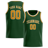 Custom Dark Green & Yellow Colors Design Sports Basketball Jersey