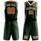 Custom Dark Green Yellow Basketball Set