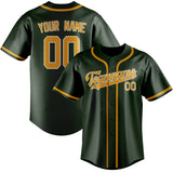 Custom Dark Green & Yellow Colors Design Sports Baseball Jersey