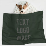 Custom Dark Green Dark Grey Pet Blanket