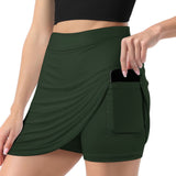 Custom Dark Green Dark Grey A-Line Skort