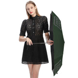 Custom Dark Green Dark Grey Automatic Umbrella