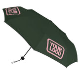 Custom Dark Green Light Pink Automatic Umbrella
