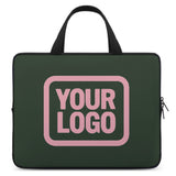 Custom Dark Green Light Pink Laptop Bag
