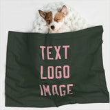 Custom Dark Green Light Pink Pet Blanket