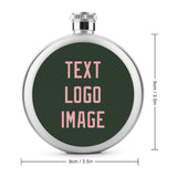 Custom Dark Green Light Pink Hip Flask