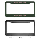 Custom Dark Green Light Pink License Plate Frame