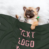 Custom Dark Green Light Pink Pet Blanket