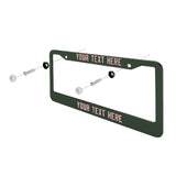 Custom Dark Green Light Pink License Plate Frame