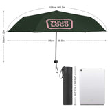 Custom Dark Green Light Pink Automatic Umbrella
