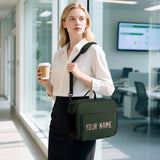 Custom Dark Green Light Pink Lunch Bag