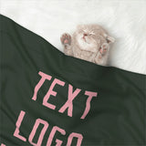 Custom Dark Green Light Pink Pet Blanket