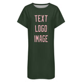 Custom Dark Green Light Pink Nachthemd