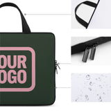 Custom Dark Green Light Pink Laptop Bag