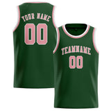 Custom Dark Green & Light Pink Colors Design Sports Basketball Jersey