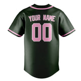 Custom Dark Green & Light Pink Colors Design Sports Baseball Jersey