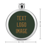 Custom Dark Green Khaki Hip Flask