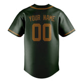 Custom Dark Green & Khaki Colors Design Sports Baseball Jersey