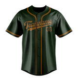 Custom Dark Green & Khaki Colors Design Sports Baseball Jersey