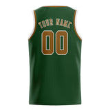 Custom Dark Green & Khaki Colors Design Sports Basketball Jersey