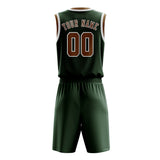 Custom Dark Green Khaki Basketball Set