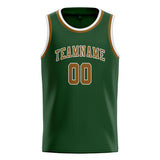 Custom Dark Green & Khaki Colors Design Sports Basketball Jersey