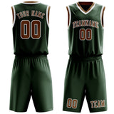 Custom Dark Green Khaki Basketball Set