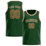 Custom Dark Green & Khaki Colors Design Sports Basketball Jersey