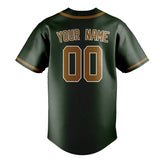 Custom Dark Green & Khaki Colors Design Sports Baseball Jersey
