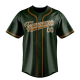 Custom Dark Green & Khaki Colors Design Sports Baseball Jersey
