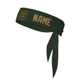 Custom Dark Green Light Khaki Headband