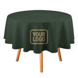 Custom Dark Green Light Khaki Round Table Cloth