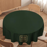 Custom Dark Green Light Khaki Round Table Cloth
