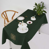 Custom Dark Green Khaki Square Table Cloth