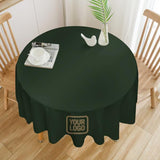 Custom Dark Green Light Khaki Round Table Cloth