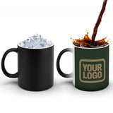 Custom Dark Green Light Khaki Magic Mug